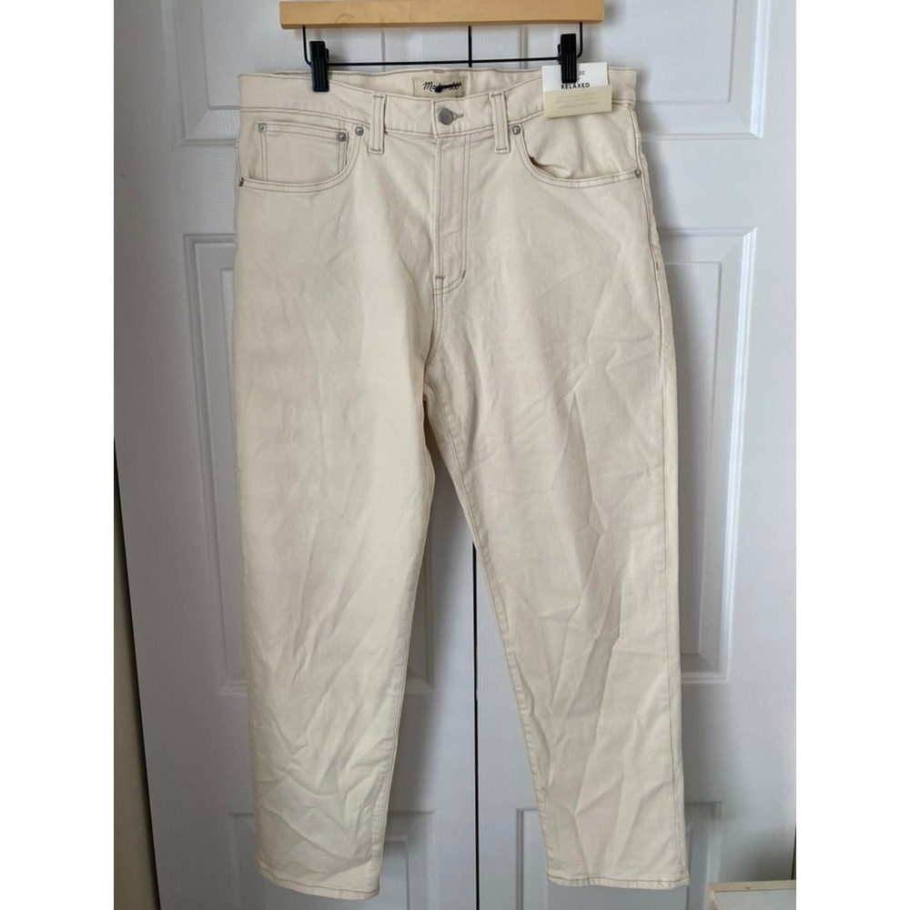Madewell Mens Relaxed Taper Authentic Flex Denim Jeans 35x30‎ Vintage Canvas